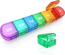 Grande organizzatore di pillole settimanali, Acedada scatola staccabile di pillole 7 giorni, organizzatore di pillole di medicina quotidiana di viaggio portatile, contenitore di pillole 1 tempo al giorno, titolare della cassa della vitamina per supplemento di farmaci, RB