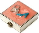 9311 Quadrato Piccolo Pillola Box Organizer Rosa Blu Oro Donne Viaggio Pillola Casella Portatali Portatali Medicina quotidiana Vitamina Box Supplemento Mini Storage