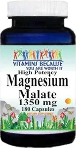 Malato di magnesio ad alta potenza 1350 mg 180 capsule Supplemento dietetico Serving Size 3 capsule