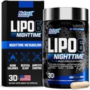 Nutrex Lipo 6 Nighttime Fat Burner | Melatonin Sleep Aid & Weight Loss Diet Pills for Men and Women | Night Time Metabolism Booster Appetite Suppressant | 30 Serve (1)
