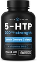NutraChamps 5-HTP 200mg, 120 Vegan Capsule, Pure 5HTP 100mg Plus Co-Factors Vitamin B6 & Vitamina C