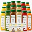 3 giorni Protein Juice Cleanse by Raw Fountain, All Natural Raw Detox Cleanse, Cold Pressed Fruits, Verduras, Vanilla and Chocolate Flavor, Tasty and Energizing, 18 bottiglie 12oz, 3 Ginger Shots