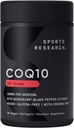 Ricerca sportiva CoQ10 (100mg) Migliorato w/Coconut Oil & Bioperine (pepe nero) per un migliore assorbimento | Vegan, Non OGM Verificato (30 Veggie Softgels)