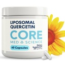 Core Med Scienza Liposomal Quercetin, 200 mg (60 capsule) - Il supplemento di quercetina supporta la vitamina C e l'assorbimento di zinco - promuove il sistema immunitario e la salute del cuore, senza glutine e senza latticini