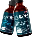 E2H: Integratore di supporto per fegato e Estratto di funghi di tacchino | Vegan, Non OGM - 2 Fl Oz Ogni (4 Fl Oz Totale) - Bundle