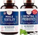 WINDSOR BOTANICALS Integratore di fertilità maschile e Probiotici orali per il respiro fresco - Salute Mens Bundle