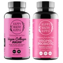 Felice sano Hippie Vaginal Probiotici per le donne & Vegan Collagen Builder Pillole di collagene