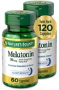La melatonina bounty della natura, promuove il rilassamento e la salute del sonno, 10mg, capsule, 60 Ct (2 Pack)
