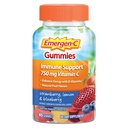 Emergen-C 750mg Vitamina C Gummies per adulti, Immune Support Gummies, Gluten Free, Fragola, Limone e Mirtillo Aroma - 45 Conte