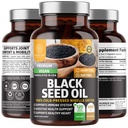 Numero Uno Nutrizione N1N Premium Olio di semi neri [Max Strength, 1000 mg] 100% Nigela Sativa a freddo per sostenere la digestione, il sistema immunitario e il comfort e la mobilità comuni, 120 Caps