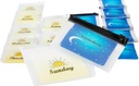 Baggie di plastica riutilizzabili per la farmacia tascabile Am Pm Travel Med, Codice colore, giorni pre etichettati dell'organizzatore di pillole della settimana 2 volte al giorno per la medicina, vitamine, chiusura con zip da 4x3 pollici