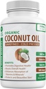 Estratto di olio di cocco biologico 2000mg - 100% Extra Vergine, Pressato a freddo per la pelle sana, la crescita dei capelli extra, Nail Care, Booster del cervello - 120 Softgels - Pillole Pure & Non OGM non raffinate - Ricco di MCT