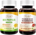 Lovita Bee Propolis Capsule & Premium Reishi Funghi Nutrienti Bundle. Integratore alimentare Supporta una migliore nutrizione e benessere generale