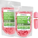 XPRS Nutra Vegan Formato 0 Capsule Separati - 500 Contatore Capsule Vuoti Premium Separati in Borse - Pillole 0 Vuoto per Riempimento Integratore fai da te (Pink)