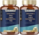 Totaria Urolithin Un supplemento 1000mg con NAD,CoQ10,Supplemento per le donne 120 Softgels per gli antiossidanti per l'energia muscolare(Pack of 2)
