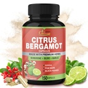 Cadane Citrus Bergamot Supplemento Capsule con Berberina, Olive, Guggul, Aglio, Pine Bark, Pepe Nero - 150 Caps per 5 Mesi di Alimentazione