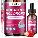 Gocce liquide HCL di creatina per uomini e donne, cloridrato di creatina con L-carnitina, L-Glutamina, BCAA, vitamina B12 & B6 per la crescita del muscolo, promuove l'energia e il recupero-Vegan, aroma di fragola, 2 Fl Oz