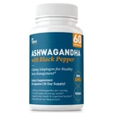 Dr. Tobias Ashwagandha capsule, 1300mg Estratto di radice di Ashwagandha organico per servire con pepe nero, Adaptogen calmante, Integratore di energia e concentrazione, 60 capsule vegetariane