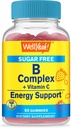 WellYes Vitamin B Complex Zucchero Gummie libere | con vitamina C, acido folico | Immune e supporto energetico | Sapore di fragola | 60 Conte