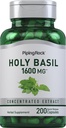 Piping Rock Holy Basil Capsules | 1600 mg | 200 pillole | Herb Leaf Extract | Supplemento per donne e uomini | Ocimum Tenuiflorum | Non-GMO, Gluten Free