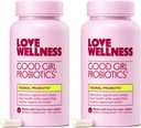 Amore benessere Good Girl Probiotics | Salute vaginale femminile & pH Balance Supplemento | Probiotico 9-Strain per tratto urinario, lievito, odore e supporto immunitario | Gluten-Free | 60 CT, 60-Day alimentazione