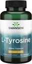 Swanson L-tirosina - Integratore di aminoacidi Promuovere il supporto di stress, la funzione cognitiva, e Clarity mentale - aiuta il supporto generale della salute del cervello - (100 capsule, 500 mg ogni)
