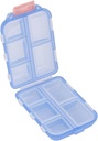 Custodia per Tablet portatile con 10 scomparti - Medicina Capsule Vitamina Foldable Organizer Dispenser Holder Storage for Travel Trip Pocket Purse - Clear Blue