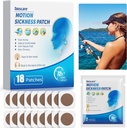Patch di silenzio di movimento per Crociera, Patch di Malattia di Mare per vertigini Vertigo & Nausea Relief, Bambini e Adulti Viaggio Essentials per Crociera/Auto/Aeroplano/Parco di divertimento (18 Conte)