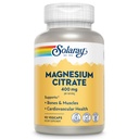SOLARAY Citrato di magnesio 400mg - Supplemento di magnesio - Bone Salute, Muscolo, Rilassamento e il supporto di salute del cuore - Assorbimento potenziato, Vegan, Gluten Free, Garanzia di 60 giorni, 30 Serve, 90 VegCaps