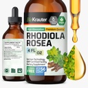 BIO KRAUTER Rhodiola Supplemento Liquido - Pure Rhodiola Rosea Tintura per il supporto di calma - Alcol & Sugar Free Extract - 4 Fl.Oz.