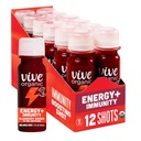 Vive Organic Energy Shot + Supporto Immune, Difesa Immune con Ashwagandha, Green Tea & Caffeine, Gluten Free, Vegan, Energy and Focus, 2 Fl Oz (Pack of 12)