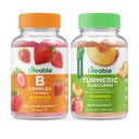 Complesso B Lifeable + Curcumina curcuma, Gummies Bundle - Grande Degustazione, Supplemento alla vitamina, Senza glutine, OGM gratuito, Masticabile