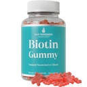Gummie biotina ad alta resistenza per la crescita dei capelli per le donne e gli uomini. Gelatin Free, Vegan Biotin 10000mcg Chewables per capelli più forti e unghie. Grande gusto alla fragola aromatizzato