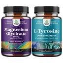 Bundle di Magnesio Glycinate 400mg capsule e Potente L Tirosina 500mg capsule - per il sostegno del sonno Bone Salute Recupero del muscolo - Aminoacido supplemento nutrizionale per il supporto della tiroide salute del cervello