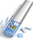 Vaydeer 7 giorno organizzatore di pillole settimanali (Supporto 2 volte al giorno), caso di sondaggio di viaggio in metallo, grande capacità scatola di pillole per supplemento, pillole, vitamine e farmaci (Sliver)