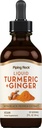 Piping Rock Turmeric e Ginger Liquid Drops | 2 Fl Oz | Integratore di tintura con Estratto di pepe nero | Vegan, Non OGM, Gluten Free