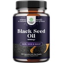 Estratto di olio di semi neri pressati a freddo - Vegan Nigella Sativa Black Cumin Seed Oil Capsule con Omega 3 6 9 Antiossidanti e Thymoquinone per la crescita dei capelli Immune Support Joint Health and Digestion