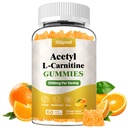 Acetil L-Carnitina Supplemento, Integratore Naturale Nutrizione per Aumentare l'Energia, Immunità, Vegan, Aroma Arancione, 60 Conte