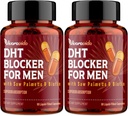 DHT Blocker per gli uomini | Supplemento per la crescita dei capelli con palmetto e biotina di sega - Vitamine per la crescita dei capelli - Ricrescita dei capelli - Integratori naturali per la perdita dei capelli Liquid-Filled - Propriet Herbal Blends (180 capsule)