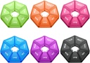 Patelai 6 Pcs Piccolo organizzatore settimanale di pillole 7 giorni Sided Pill Vitamin Case Portable Planner 7 Copartment Travel Round Storage Box Daily Reminder Container per il supplemento di medicina Fish Oil (colori vivaci)