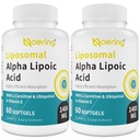 Acido lipoico alfa lipoico 1400mg Softgels, ALA Supplemento con L-Carnitina 1000mg, Ubiquinol (Active CoQ10) 100mg e Vitamina E 10mg, Acido alfa-lipoico per antiossidanti, Nerve,Energy 120 Softgels