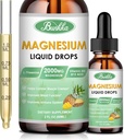 Magnesio Glycinate Supplemento, Magnesio Complesso Gocce Liquide con 500 mg Magnesio Glycinate, Citrato di Magnesio, Vitamina - 30 giorni di alimentazione