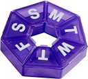 EZY DOSE Organizzatore di pillole settimanali, scatola di medicina e programmatore di vitamina, pianificatore di pillole di viaggio, stoccaggio portatile, 7-Sided, viola, BPA Free