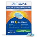 Zicam Cold & Flu-Like Symptoms with Echinacea and Sambucus, Omeopatico, Zinco, Raffreddamento Peppermint Flavor, Aiuta con i sintomi freddi, 20 compresse