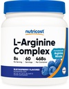 Nutricost L-Arginina Complex (Blue Raspberry, 60 Serve) - Senza glutine, Non OGM