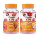 Zinco vitale 25mg Bambini + Calcio Magnesio & Zinc Kids, Gummies Bundle - Grande degustazione, Integratore di vitamina, Gluten Free, OGM Free, Gummy masticabile