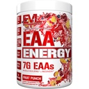 Evlution Nutrition EAA Energy - Pre & Post Workout Powder - Muscle Building & Recovery Supplement - 7g Essential Aminoaci + 5g BCAAs - Clean Energy - con caffeina - 30 Serve - Fruit Punch