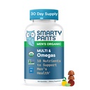 SmartyPants Multivitamin per gli uomini, Gummie organiche: Methylfolate, Omega 3 (ALA), Vitamina D3, C, Vitamina B12, B6, A, K & Zinc per il supporto immunitario, Biotina, Vegetariano, 120 Gummies (30 giorni di alimentazione)