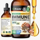 BIO KRAUTER Immune Support Mushroom Supplement - Lions Mane, Shiitake, Turchia Tail, Reishi, Chaga & Maitake Liquid Extract - Mushroom Complex Tincture - Vegan Drops 4 Fl.Oz.
