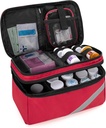 Trunab Medicine Storage and Organizer Bag Vuoto, Bottiglia Pillole Organizzatore con Portatile Piccolo Pouch, Home Cassetta di primo soccorso per Medicina di emergenza, Integratori o Kit Medico (solo per bava)(Progetto Patto)